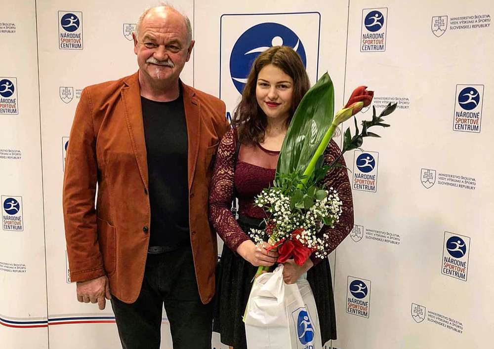 Ľubomír Hagara st. (tréner) a Romana Jakubisová